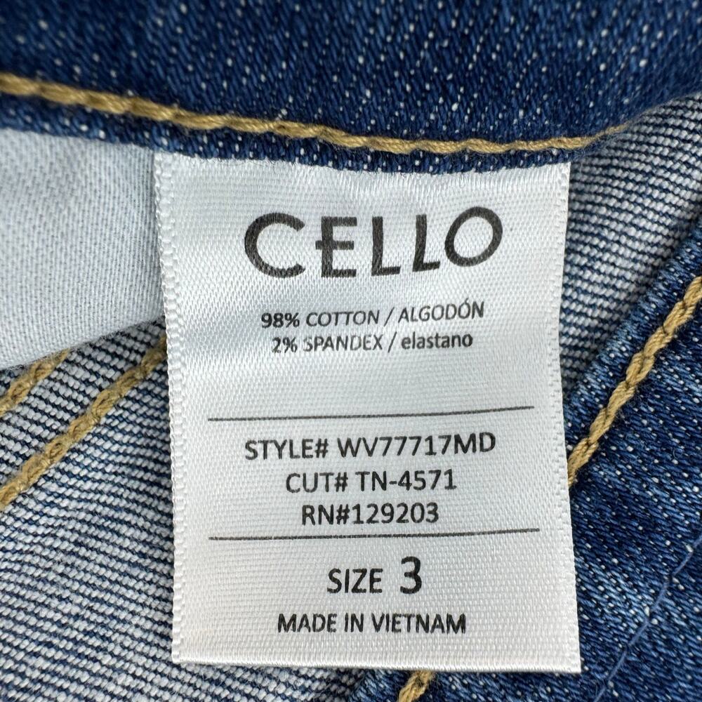 Cello Jeans High Rise ankle Skinny Medium Wash Size 3 distressed Raw Hem STRETCH - Picture 13 of 14